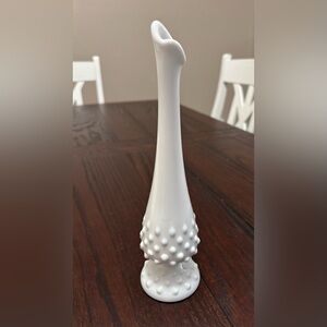 Milk Glass White Hobnail Vase